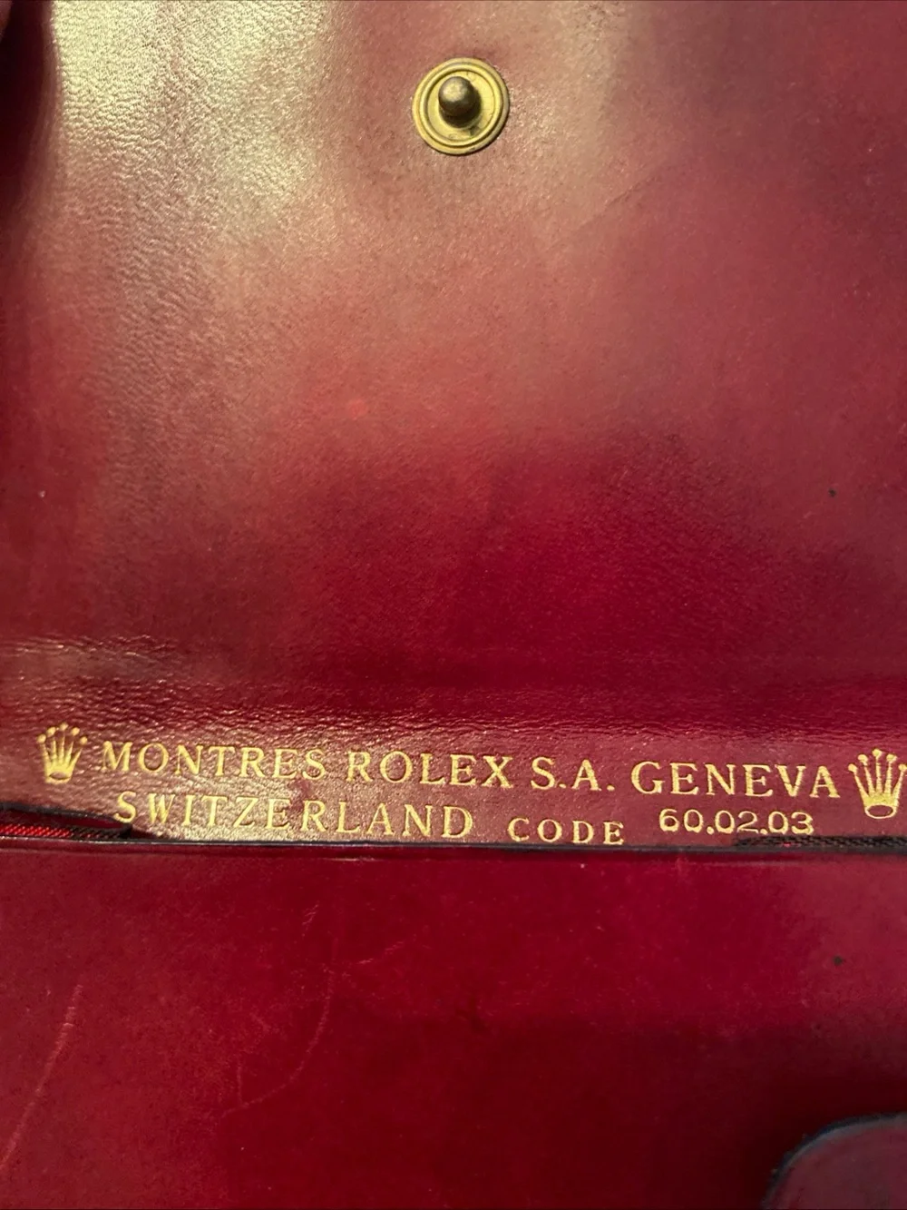 Rolex VTG  Geneva Red Oxblood Leather Wallet Men’s Bifold